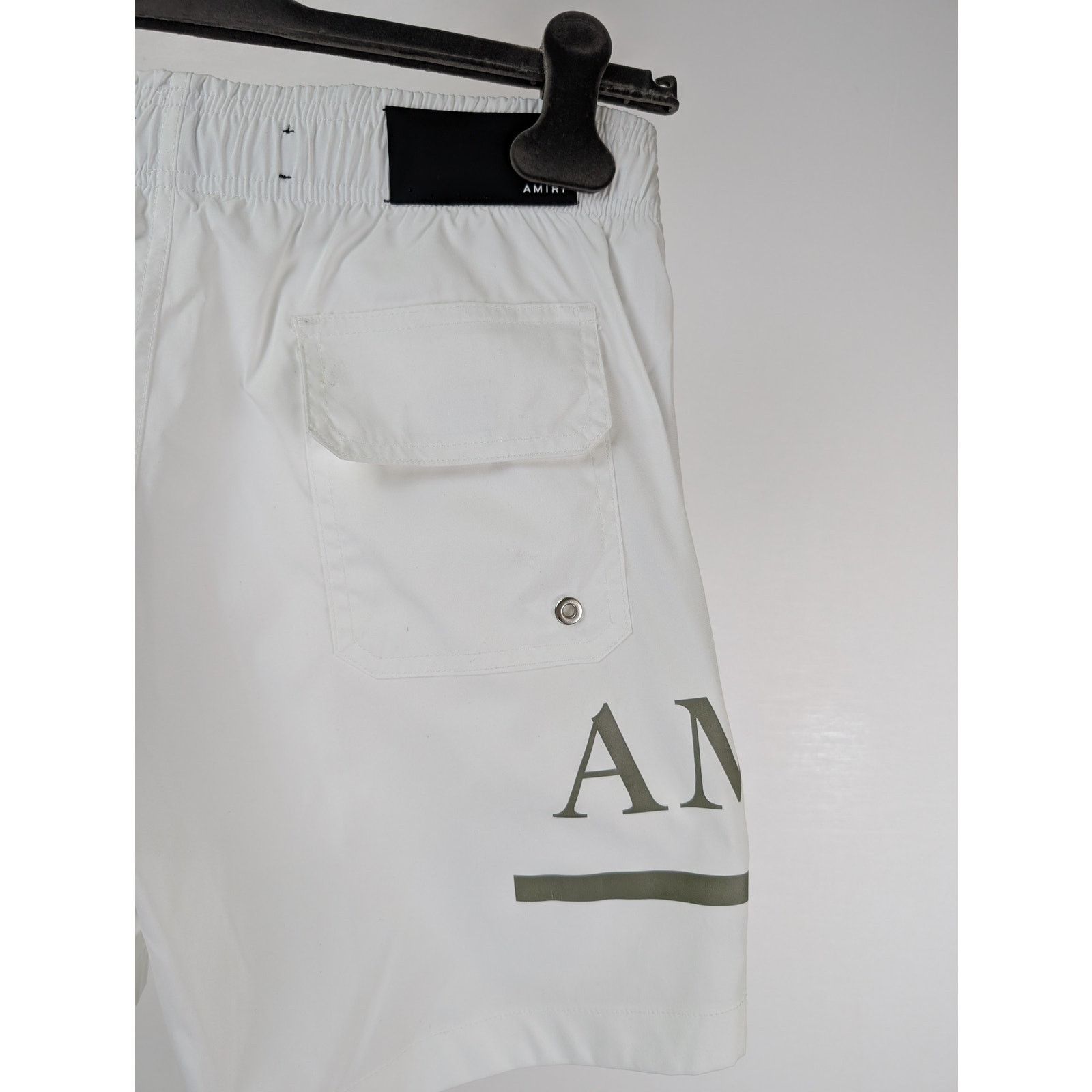 Amiri o1rshd1 MA Bar Logo Swimtrunk Trunk Shorts in White Size US 30 / EU 46 - 8 Thumbnail