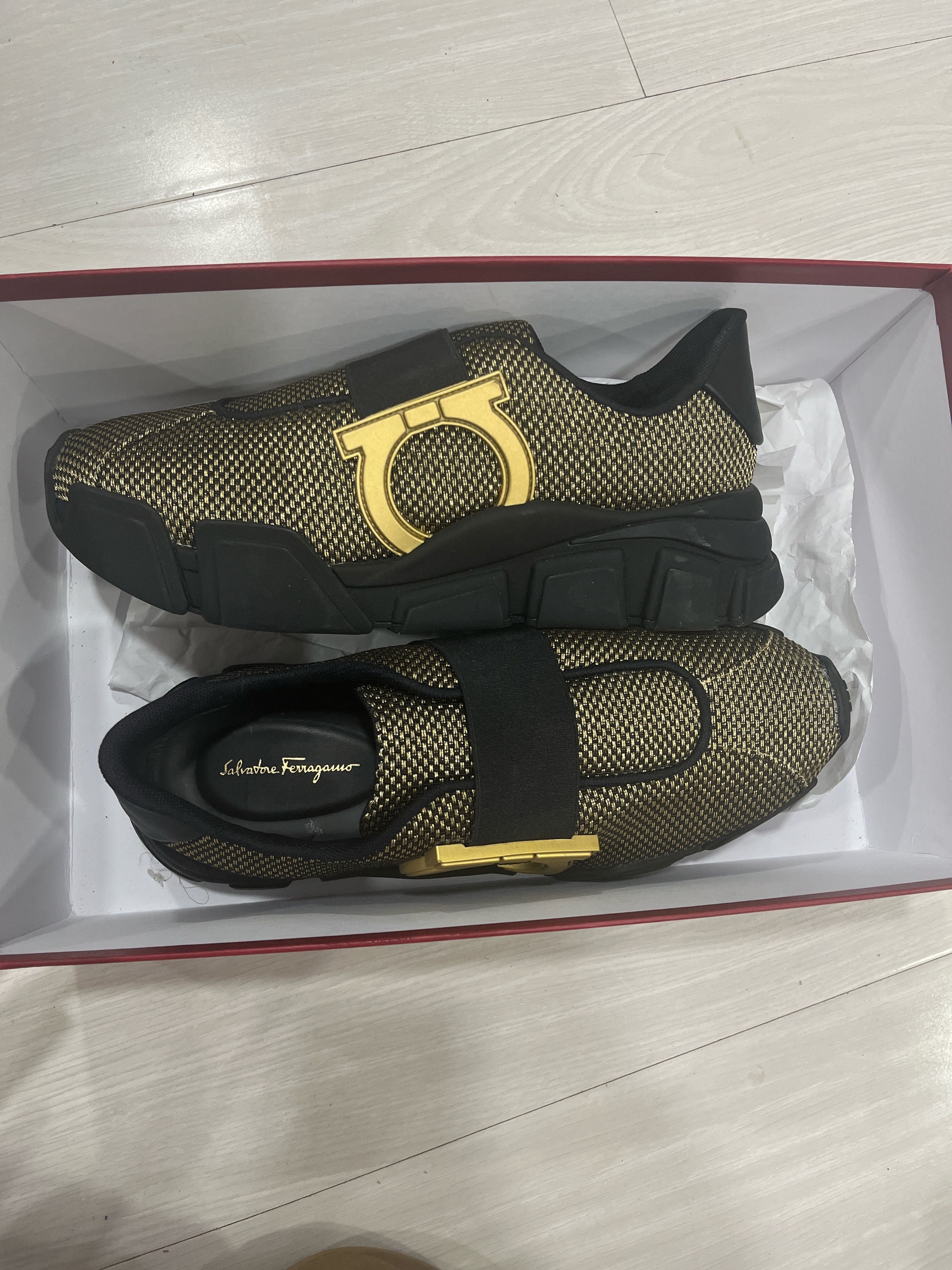 Salvatore Ferragamo Black & gold Salvatore Ferragamo “Monster” slip-on sneakers. Size US 8.5 / IT 38.5 - 3 Thumbnail