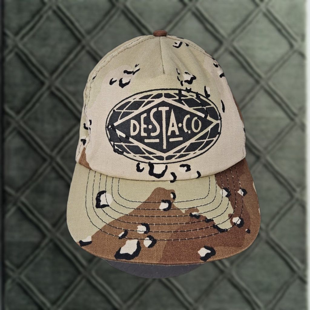 Vintage VINTAGE DE-STA-CO Hat Cap Snap Back Brown Camo Advertising Trucker Mens 90s Size ONE SIZE - 1 Thumbnail