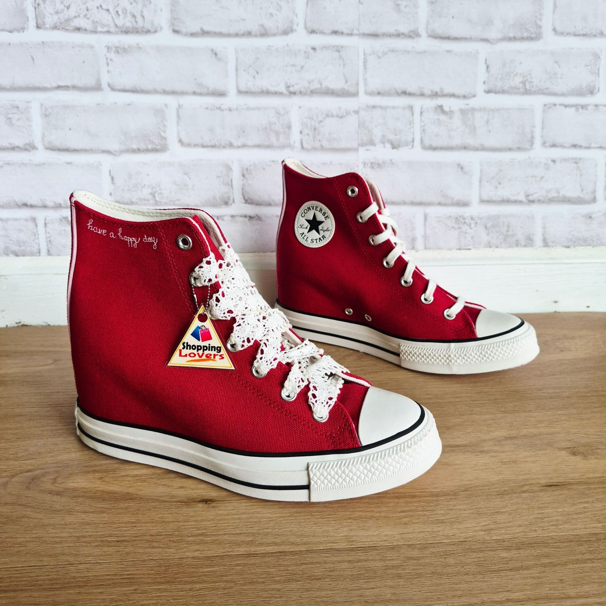 Converse ⭐Converse Chuck Wedge Platform Crochet Laces Hi Sz10.5 Women Size US 10.5 / IT 40.5 - 10 Thumbnail