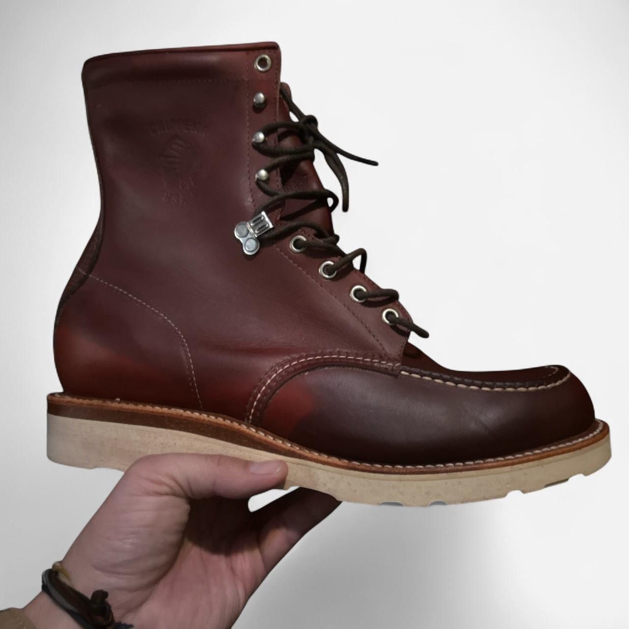 Chippewa Chippewa OG Burgundy , Dead-stock, made in USA work boot Size US 10.5 / EU 43-44 - 3 Thumbnail
