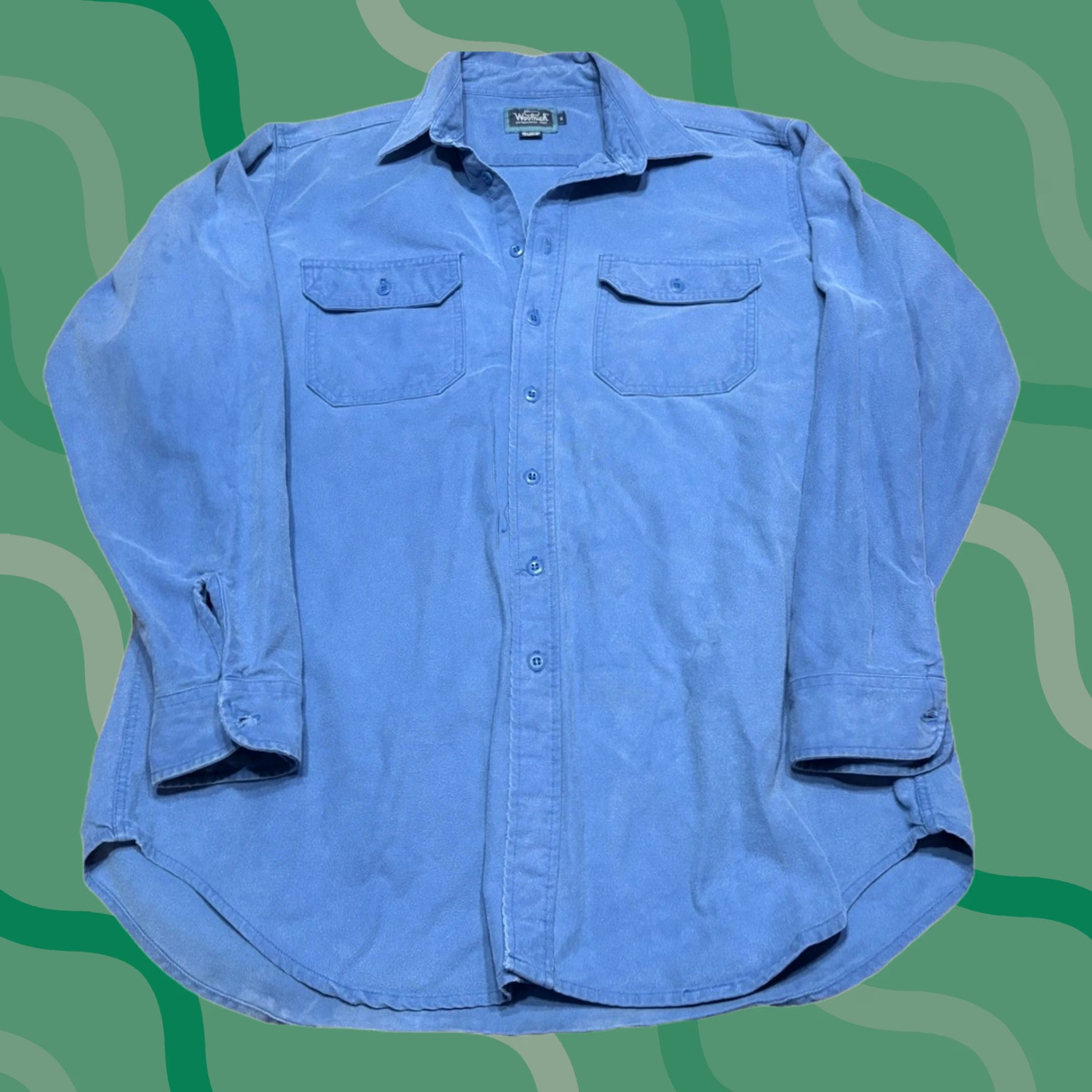 Vintage VINTAGE Woolrich Shirt Mens XL Blue Heavyweight Pockets Button Up USA 70s 80s Size US XL / EU 56 / 4 - 1 Thumbnail