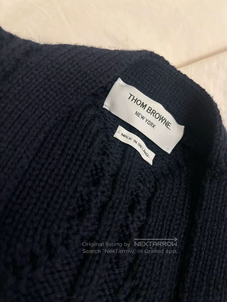 Thom Browne Thom Browne Men's navy blue collared knit cardigan with co Size US XS / EU 42 / 0 - 2 Thumbnail