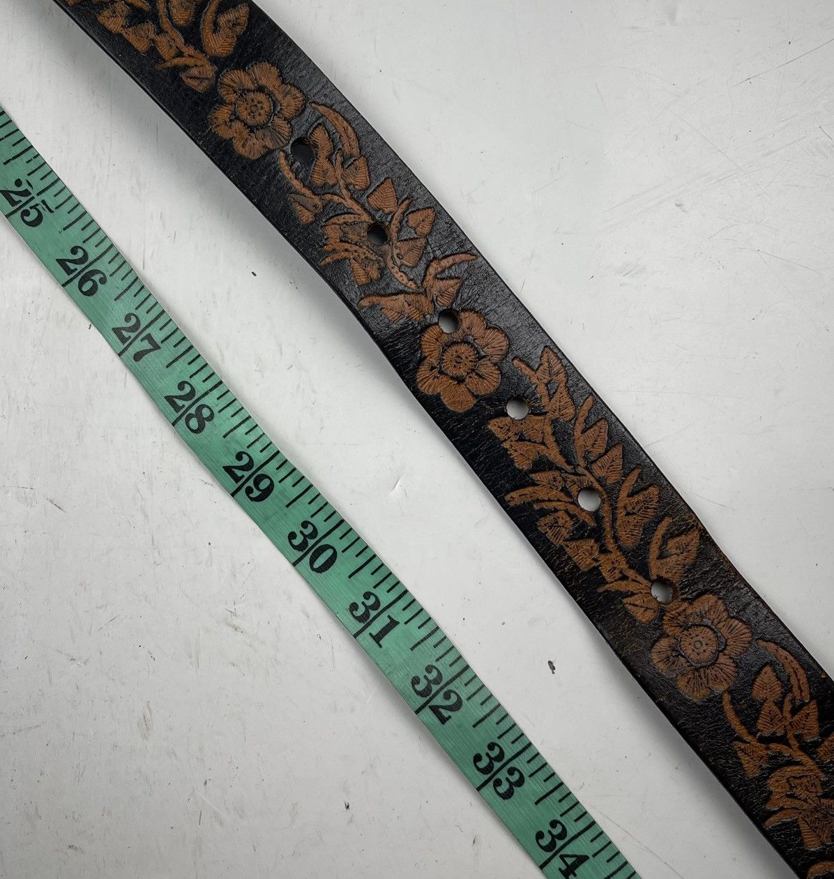 Japanese Brand nice design leather belt tc48 Size 30 - 4 Thumbnail