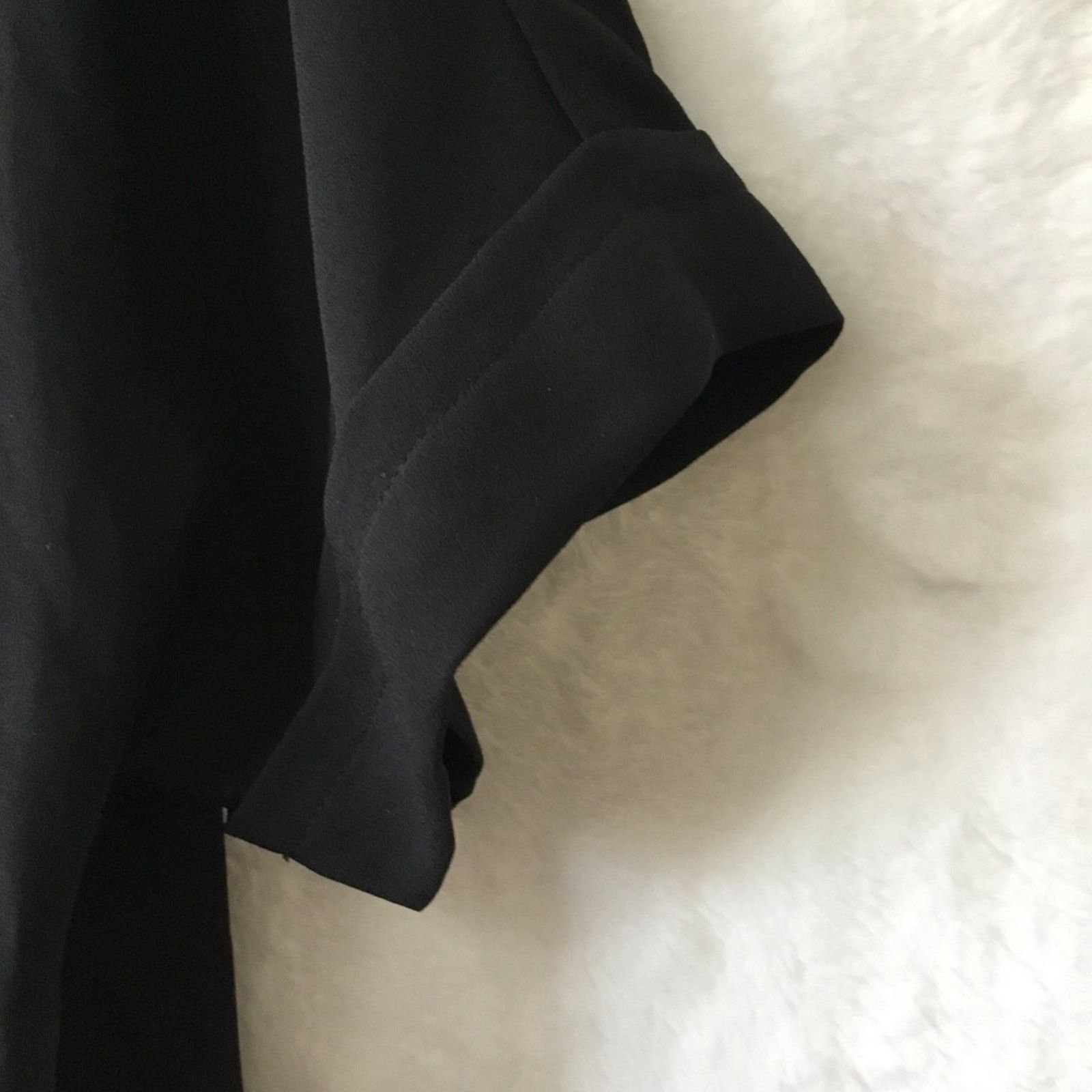 Bcbgmaxazria BCBGMaxAzria Black Drape Front Hi-Low Sheer Top Size XS / US 0-2 / IT 36-38 - 3 Thumbnail