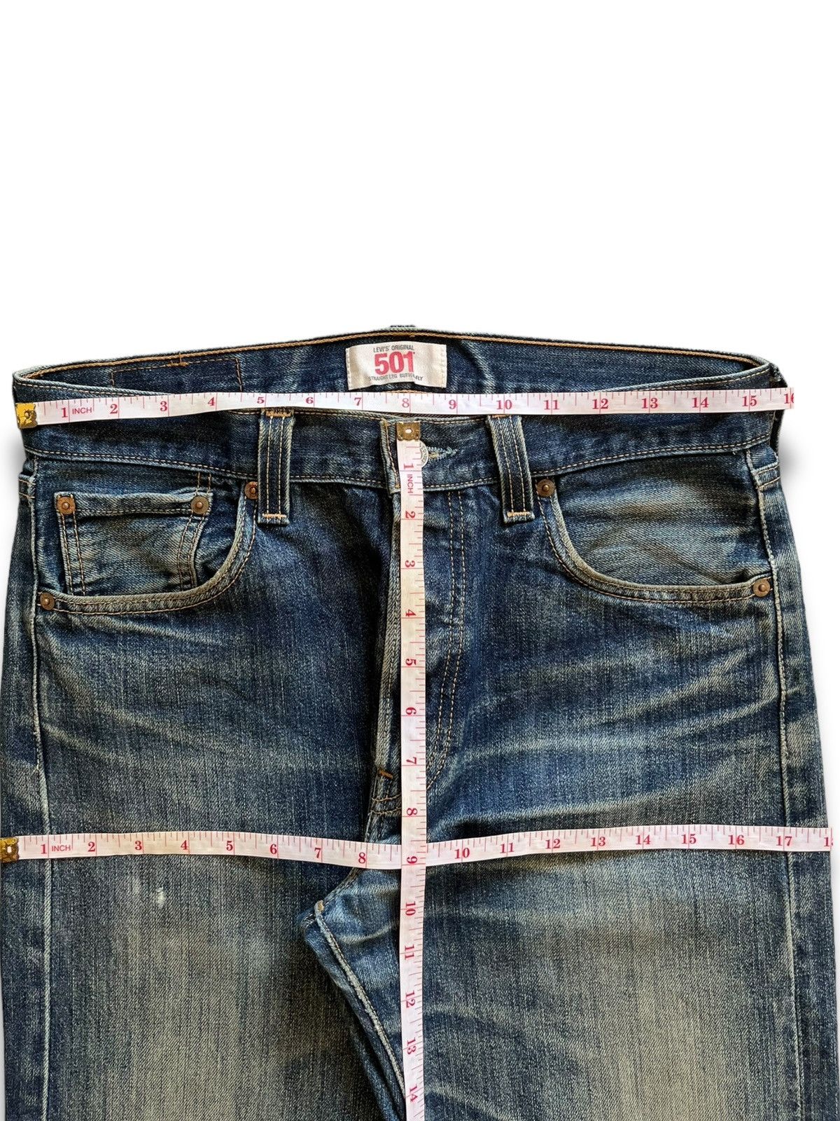 Levi's × Levi's Vintage Clothing SALES🔥Vintage 90s Levis 501 Mud Wash Distressed Loose Jeans Size US 31 - 11 Thumbnail