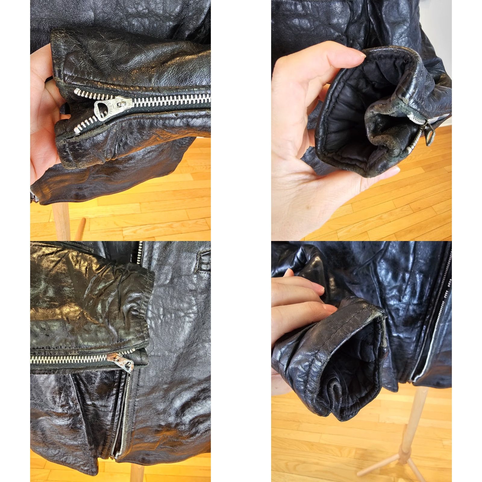 Sears VINTAGE Sears Motorcycle Leather Jacket Mens SZ 42 Black Leather Jacket 70's Insulated Size US XS / EU 42 / 0 - 8 Thumbnail