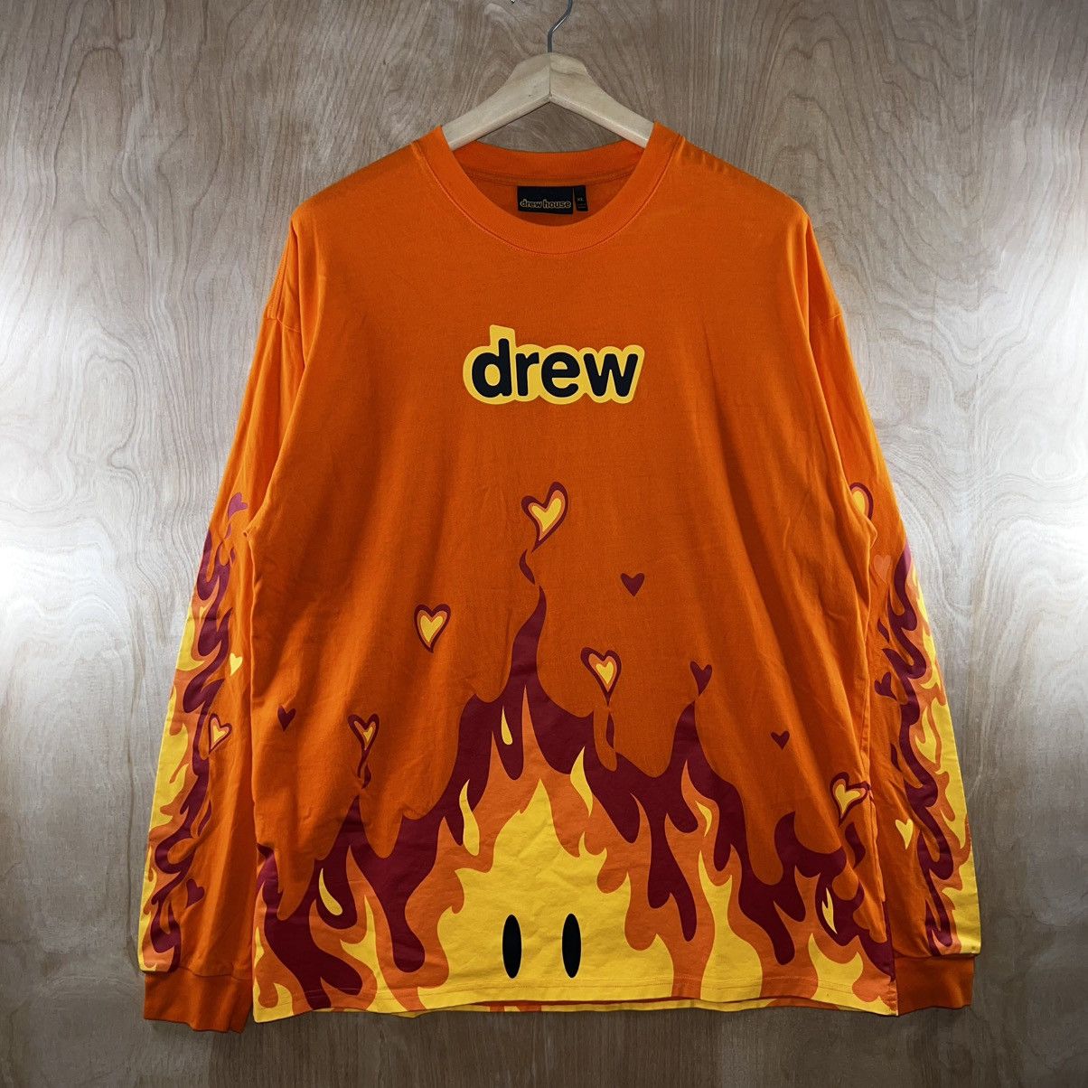 Drew House DREW HOUSE FIRE LONG SLEEVE DESIGNER TEE SHIRT Size US XL / EU 56 / 4 - 1 Thumbnail