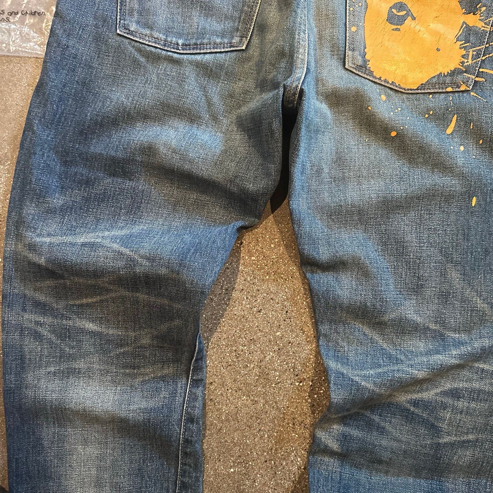 Bape 08 Bathing Ape paint splatter logo design washed denim jeans Size US 34 / EU 50 - 10 Thumbnail