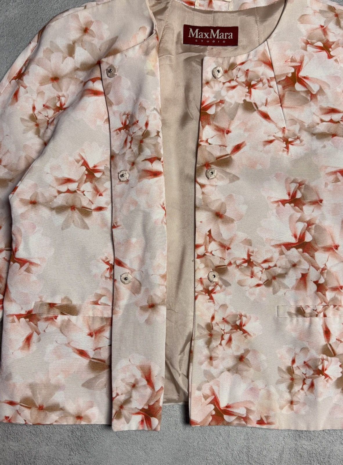 Max Mara MAX MARA Studio Women’s Cotton Viscose Floral Blazer Jacket Size L / US 10 / IT 46 - 9 Thumbnail