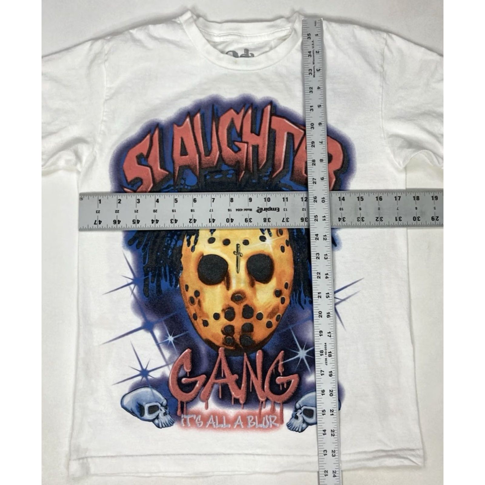 NANGA 21 Savage Slaughter Gang It's All A Blur Tour Graphic T-shirt Small White Women Size S / US 4 / IT 40 - 6 Thumbnail