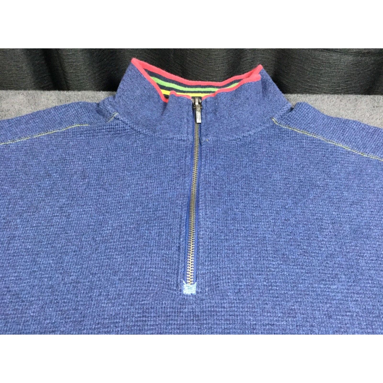 Robert Graham VINTAGE Robert Graham Sweater 1/4 Zip Navy Blue Cotton XL Mens SKU 1/2 Zip 100% Cotton Men’s Clothing Size US XL / EU 56 / 4 - 5 Thumbnail
