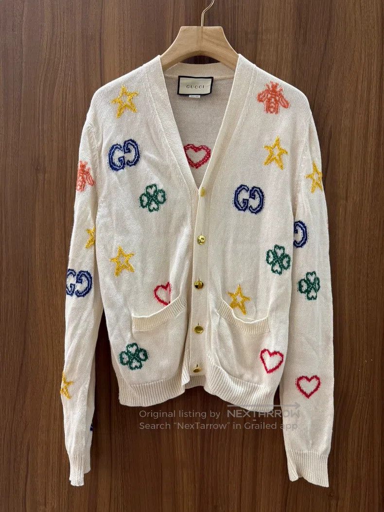 Other Gucci Full-printed star-love knitted cardigan coat Size S / US 4 / IT 40 - 1 Thumbnail