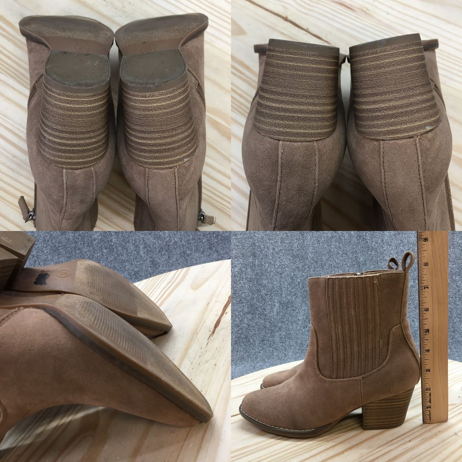 Vintage Universal Thread Boots Womens 8 Solita Ankle Bootie Brown Faux Leather Zip Block Boots Size US 8 / IT 38 - 8 Thumbnail