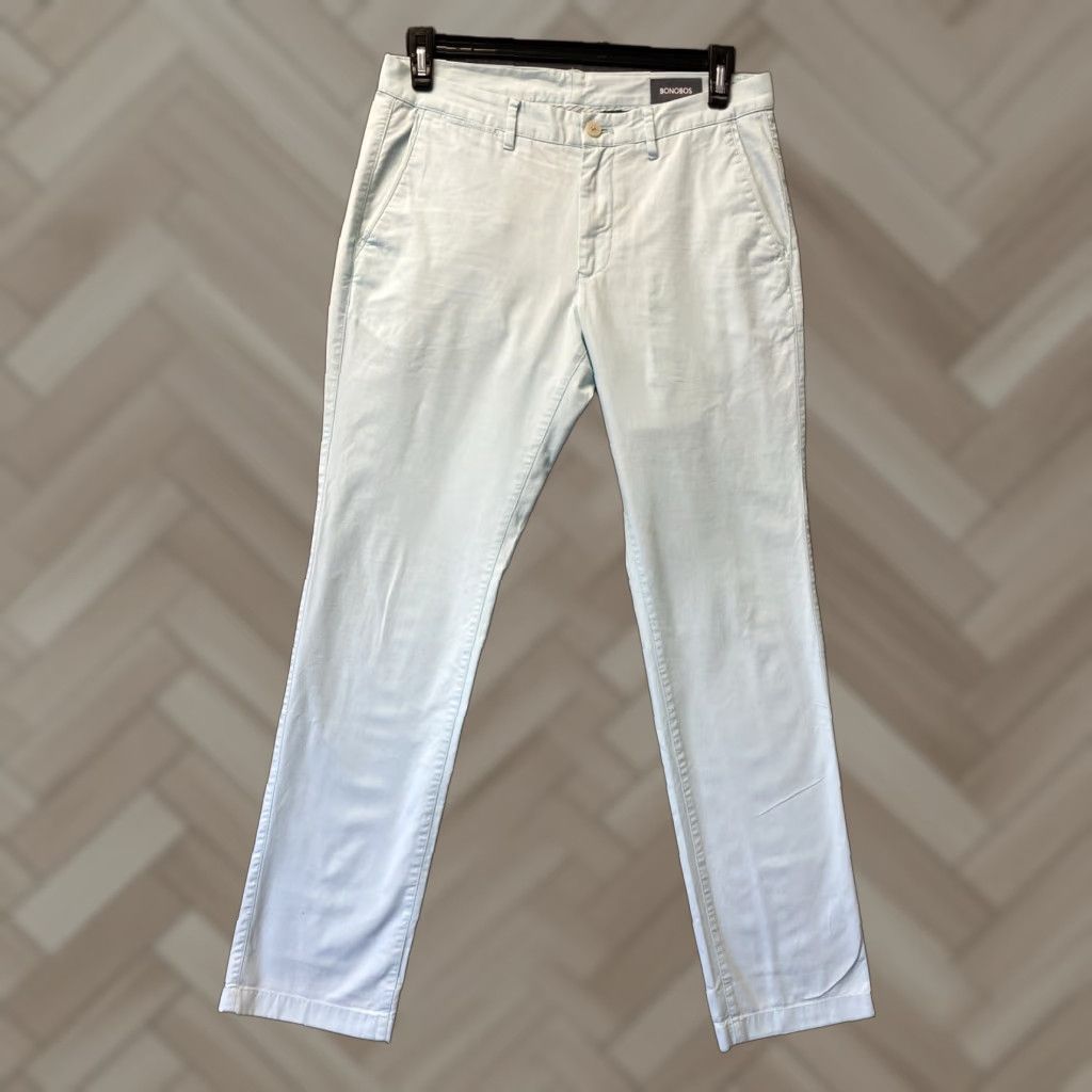 Bonobos VINTAGE Bonobos Men's Chino Pants Slim Taper 32x32 Light Turquoise Cotton Casual Mens Size US 32 / EU 48 - 1 Thumbnail