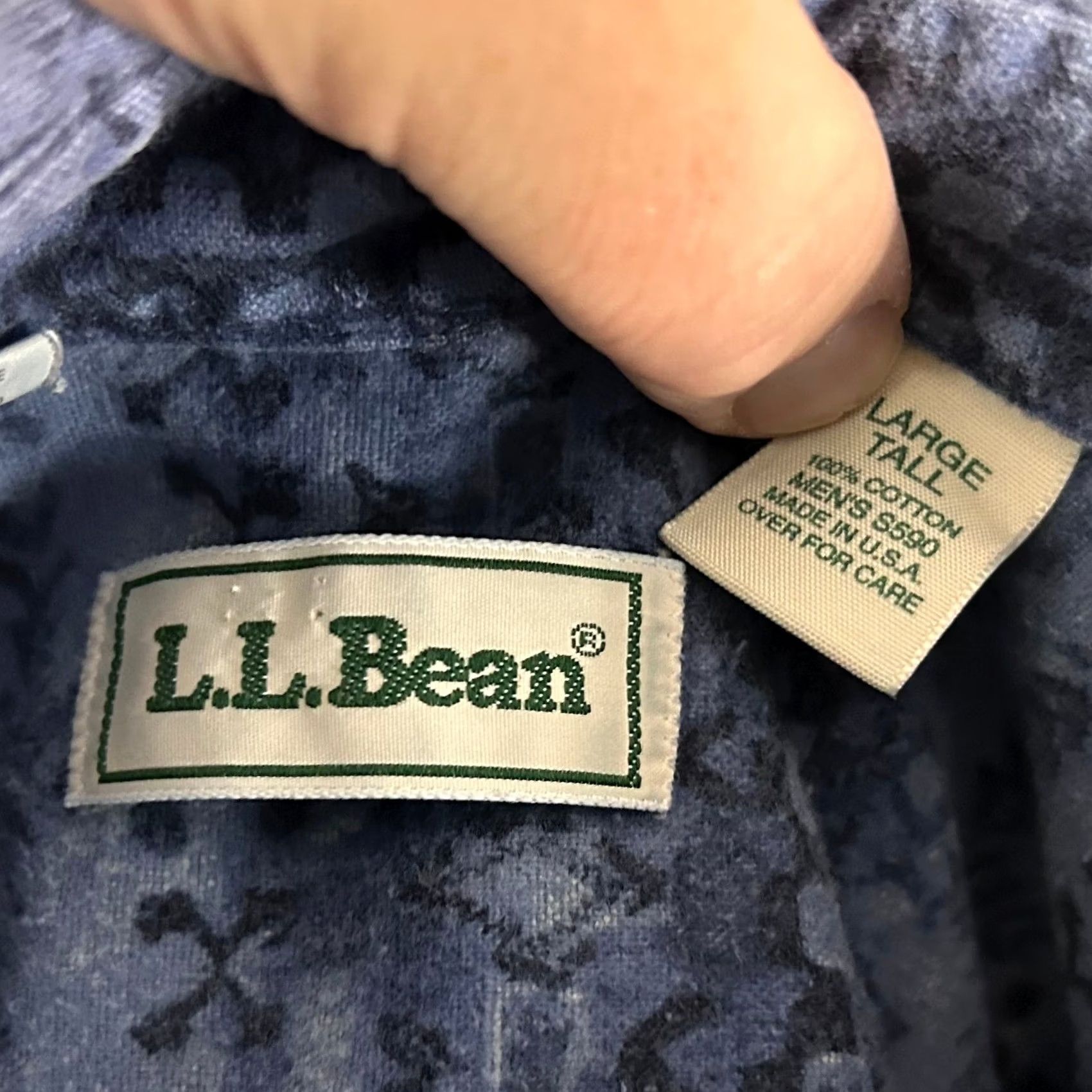 Vintage VINTAGE L.L. Bean Flannel Shirt LT Blue Aztec Southwest Cotton Made USA Button Down Mens Size US L / EU 52-54 / 3 - 3 Thumbnail