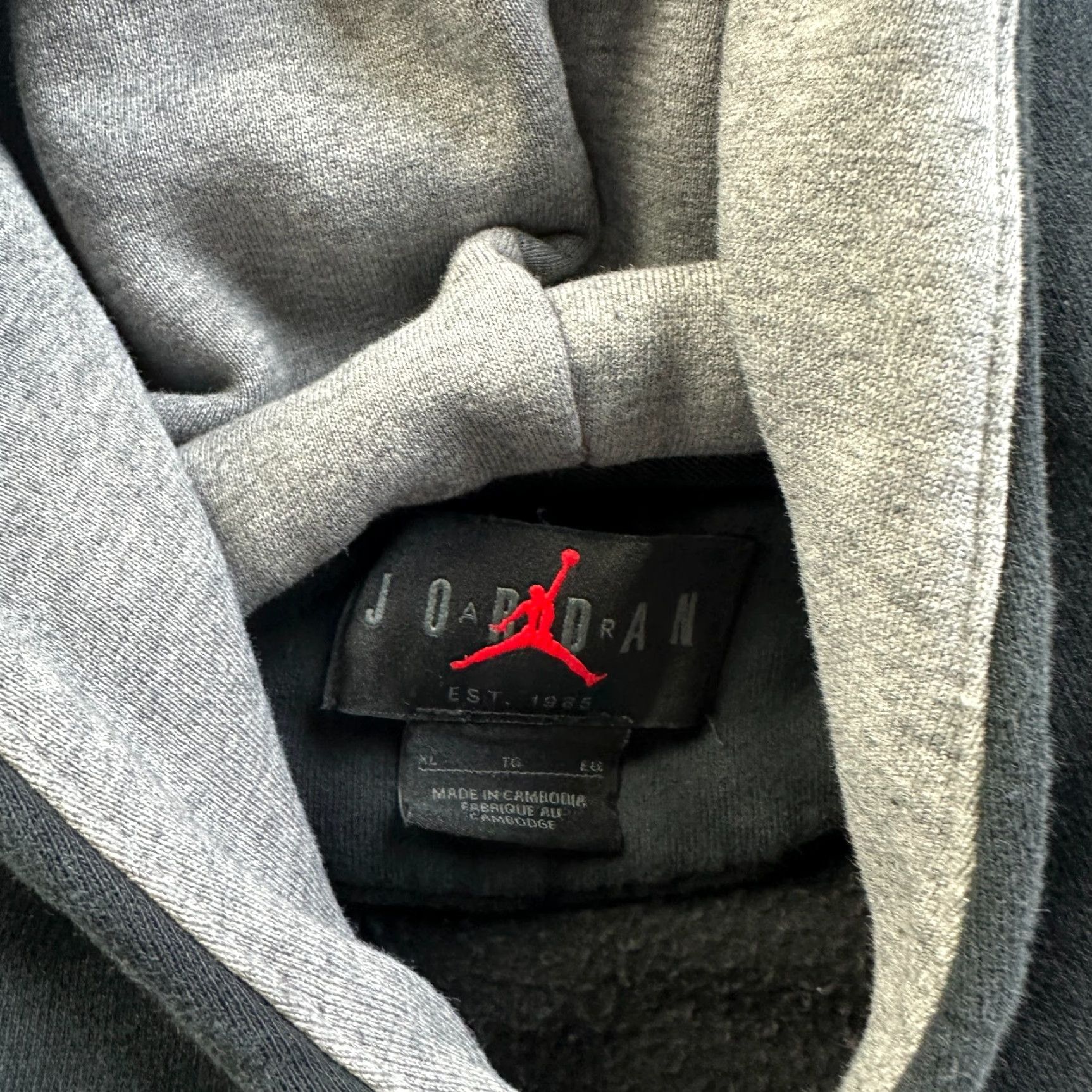 Jordan Brand Jordan Hoodie Mens XL Black Fleece Pullover Sweatshirt Jumpman DNA Comfort Fit Crew Neck Hooded Lightweight Size US XL / EU 56 / 4 - 7 Thumbnail