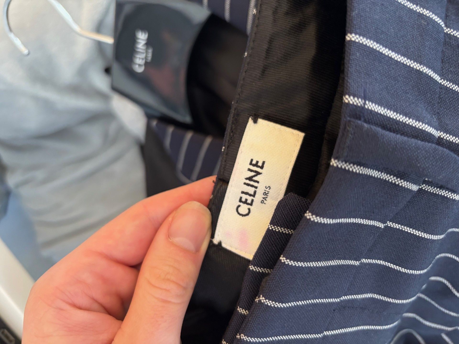 Celine Navy Pinstripe Suit 44/XS- Pinstripe Hedi Slimane Size 44R - 10 Thumbnail