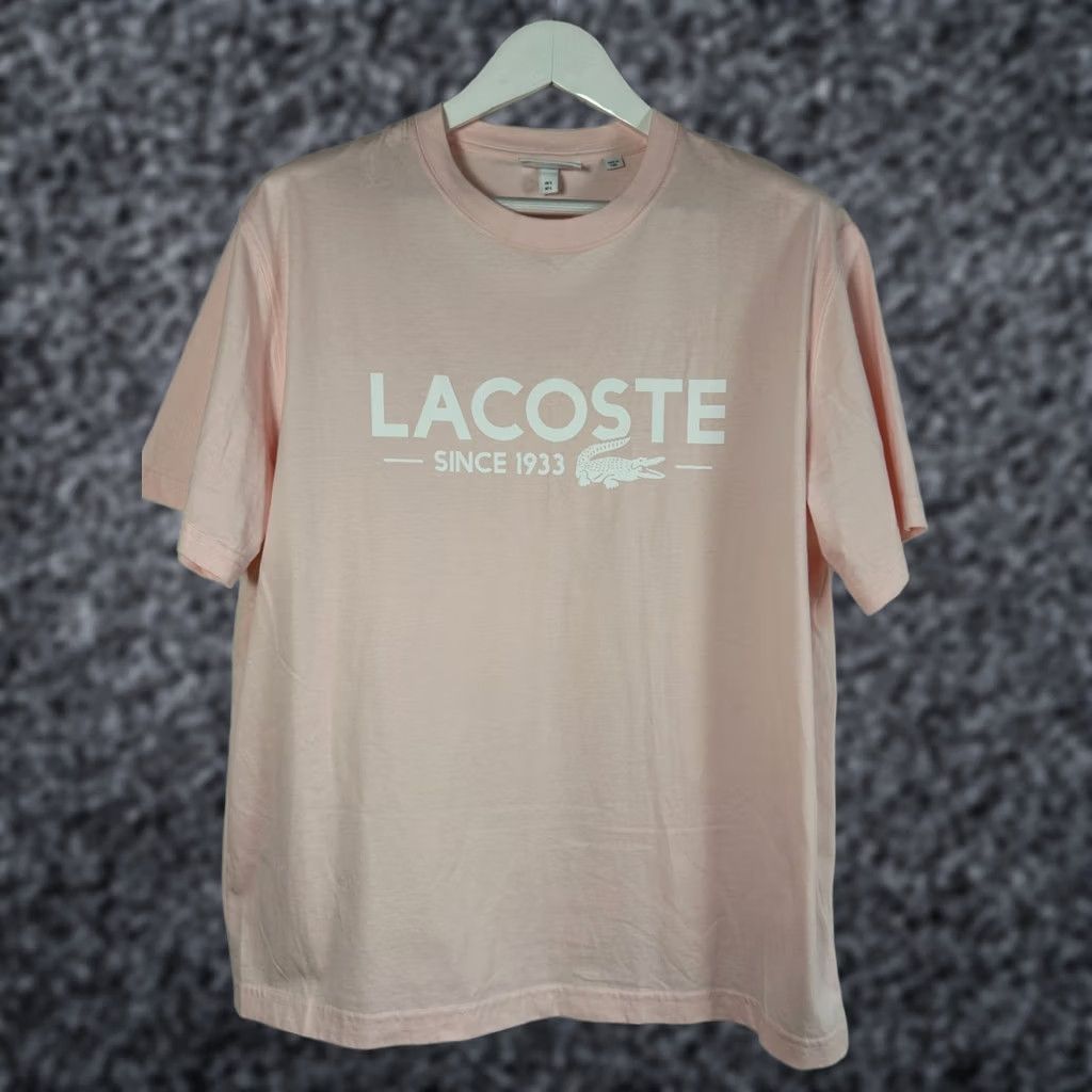 Lacoste Lacoste Mens Pink Classic Fit Crew Neck Short Sleeve T-Shirt Large Cotton NWOT Size US L / EU 52-54 / 3 - 1 Thumbnail