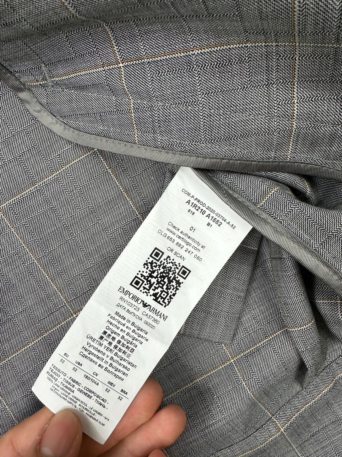 Emporio Armani Emporio Armani SS2020 Grey Wool Light Side Zip Jacket Size US L / EU 52-54 / 3 - 12 Thumbnail