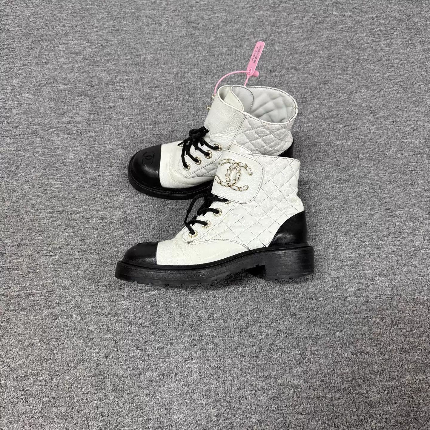 Chanel Chanel Double C Quilted Short Boots Panda 38.5 98New Size US 8 / IT 38 - 1 Thumbnail
