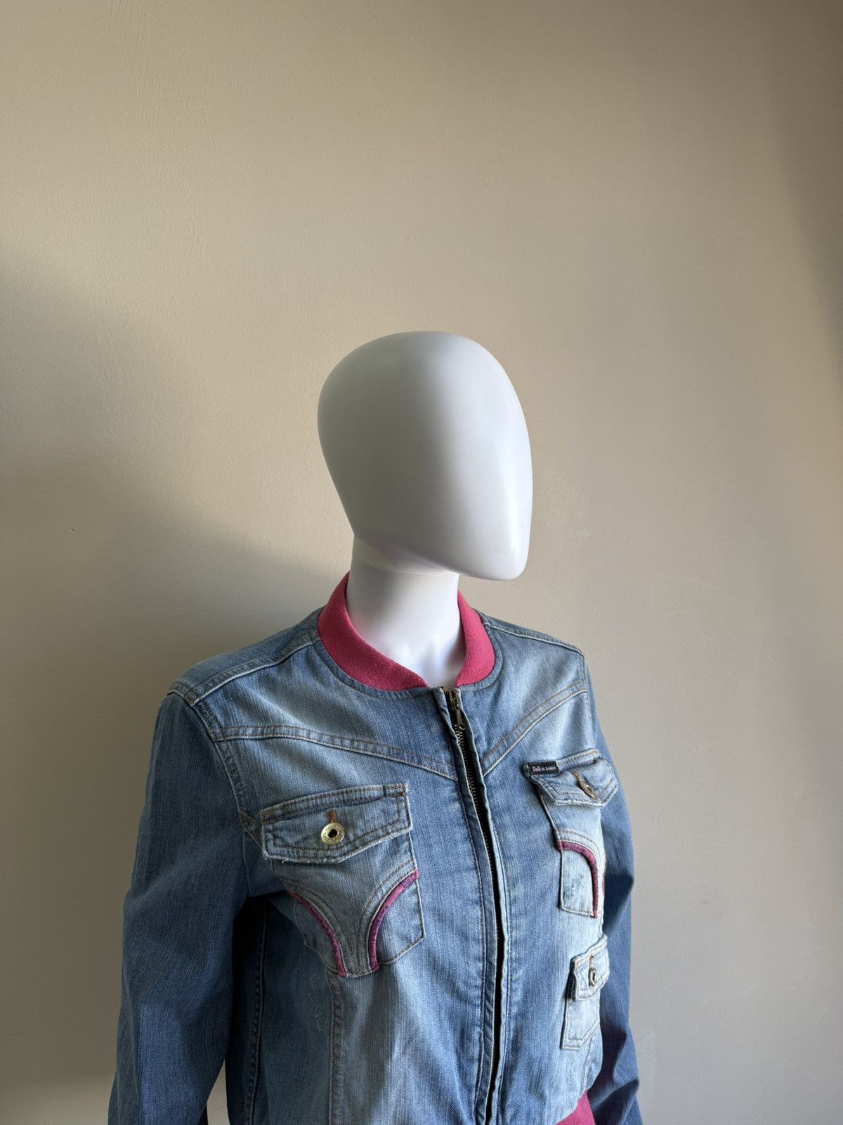 Dolce & Gabbana Vintage Dolce Gabbana Blue/Pink Denim Jacket Size 28/42 Size M / US 6-8 / IT 42-44 - 3 Thumbnail