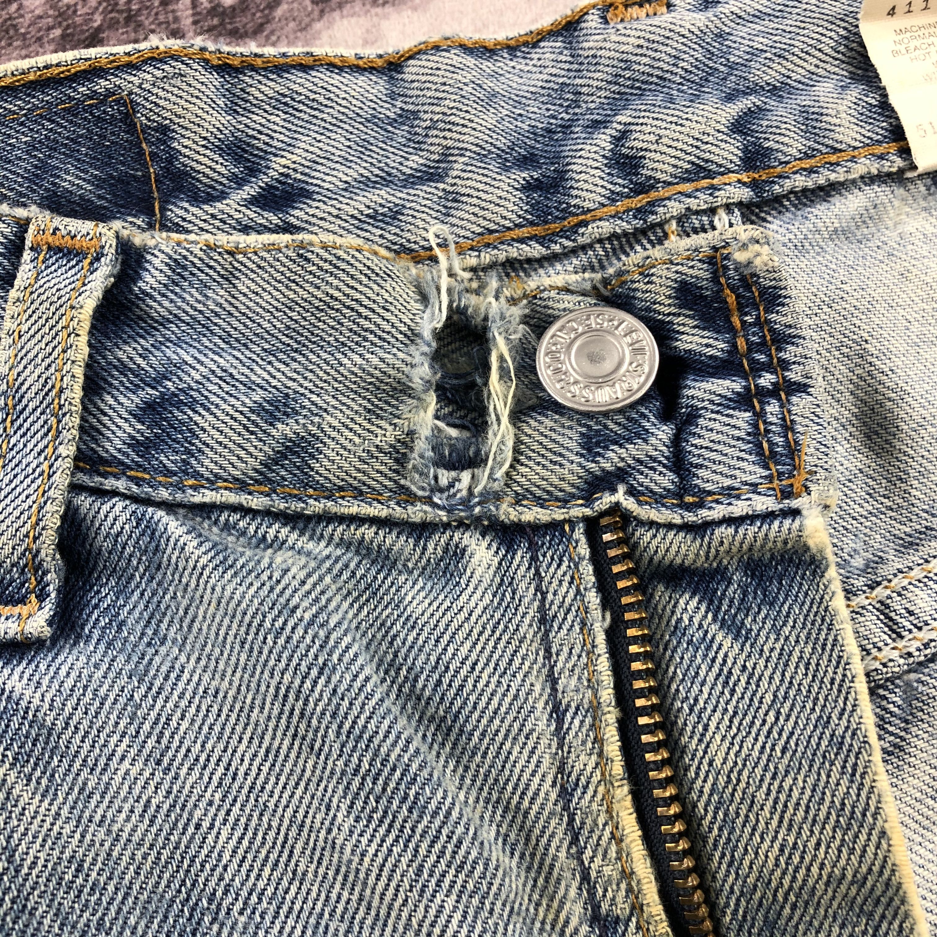 Levi's × Vintage Vintage 90s Ripped Levis 505 Jeans-JM2451 Size US 34 / EU 50 - 15 Thumbnail