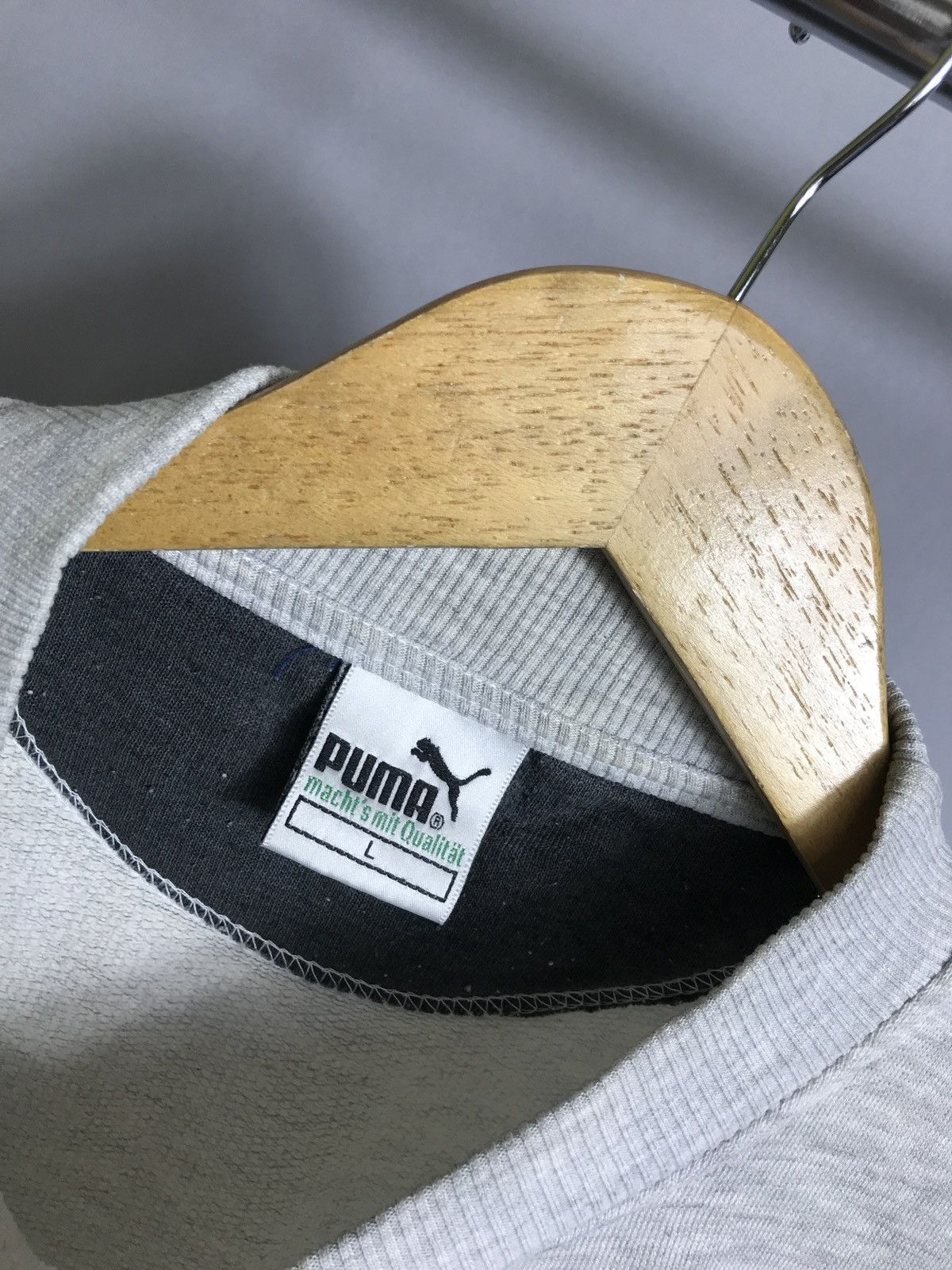 Puma × Vintage puma sweatshirt vintage 80 90s mens gray sweater logo cotton Size US L / EU 52-54 / 3 - 5 Thumbnail