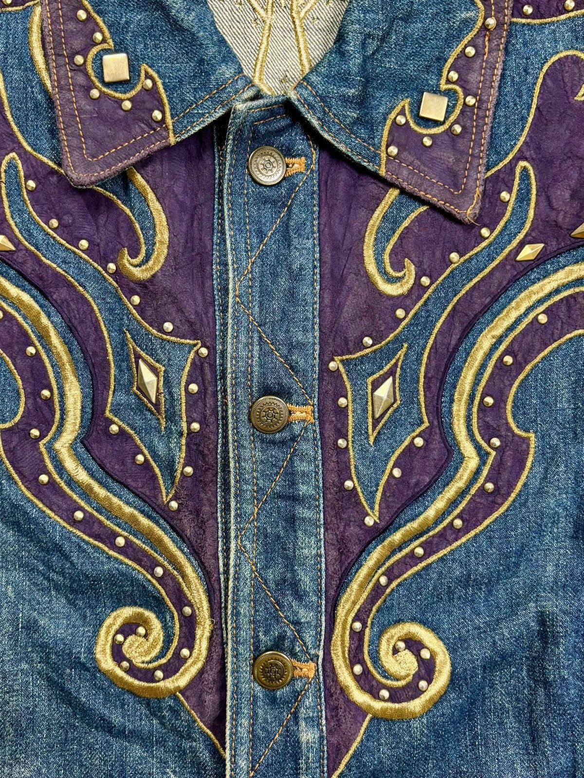 If Six Was Nine 1990s Yoshiyuki Konishi Ethnic Cowboy Patchwork Denim Jacket Size US M / EU 48-50 / 2 - 7 Thumbnail