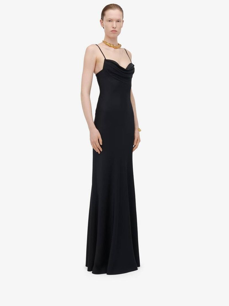 Alexander McQueen o1w1db10326 Sweetheart Neckline Evening Dress in Black Size L / US 10 / IT 46 - 3 Thumbnail