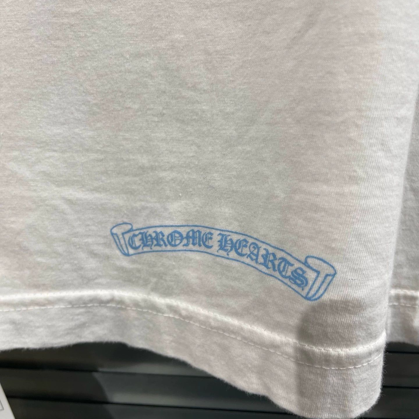 Chrome Hearts White Short Sleeve Shirt with Blue Text and Pocket Size US S / EU 44-46 / 1 - 7 Thumbnail