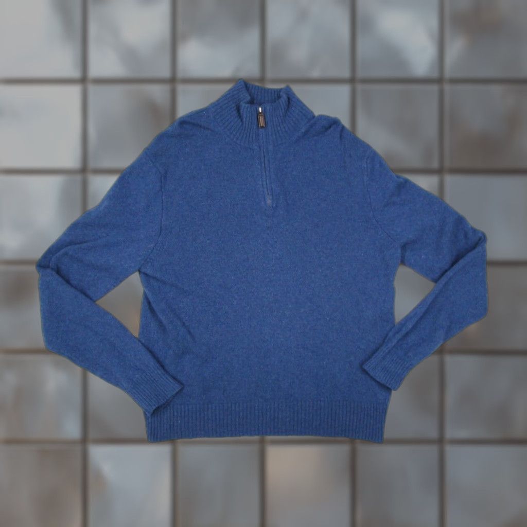 J.Crew VINTAGE J.CREW Sweater Pullover Men’s XL Blue Wool 1/4 Zip Long Sleeve Casual Fall Winter Size US XL / EU 56 / 4 - 1 Thumbnail