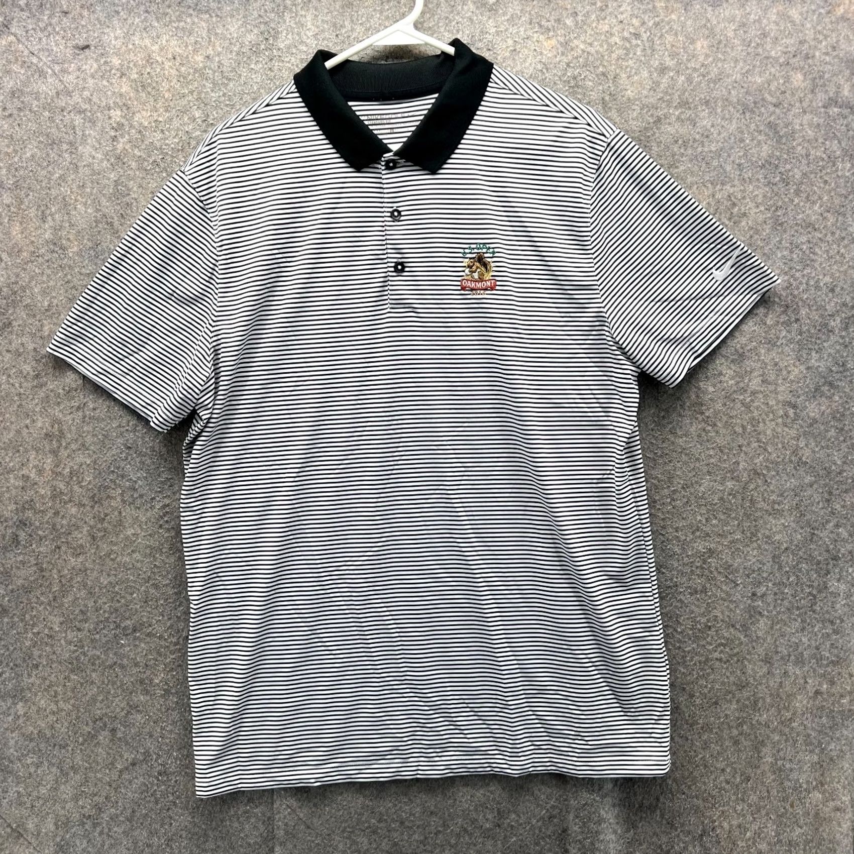 Nike VINTAGE Nike Polo Shirt Men L Black White Stripes Golf 725520 010 Dri-Fit Nike Golf Shirt Mens Size US L / EU 52-54 / 3 - 2 Thumbnail