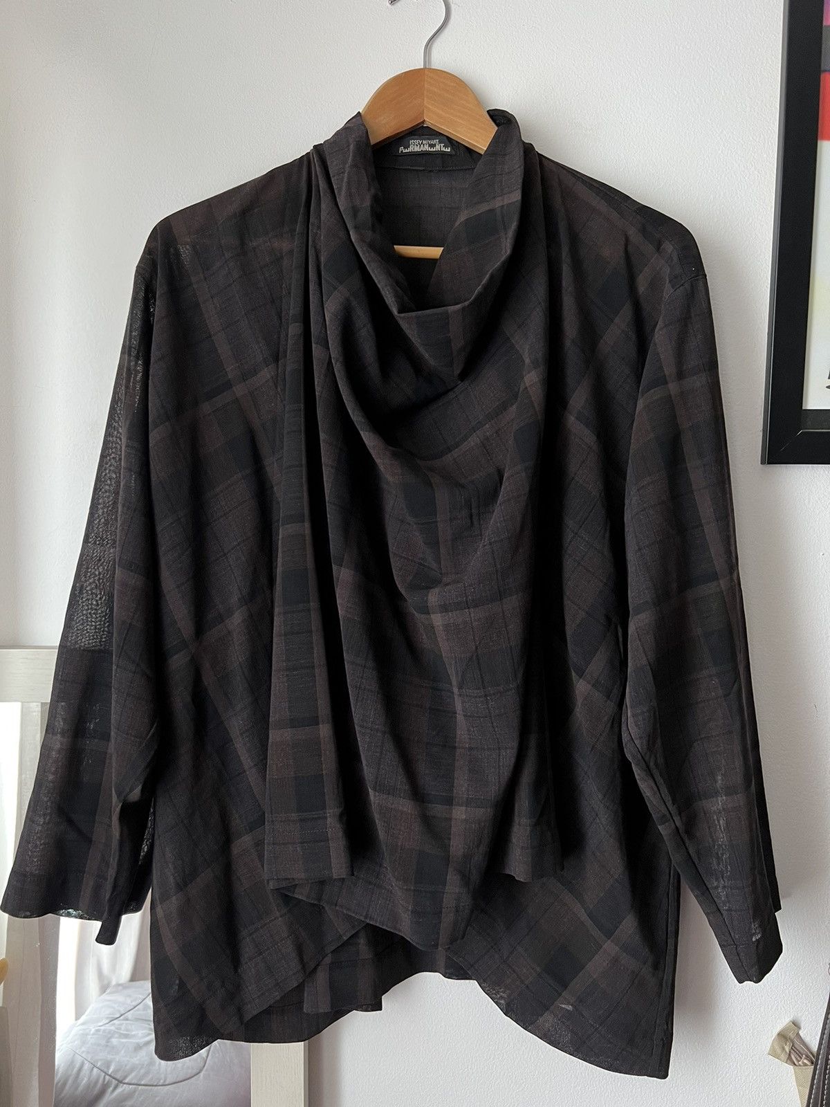 image of Issey Miyake Permanente Poncho in Brown, Men's (Size Medium)
