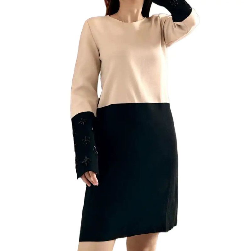 Dior Dior Color Block Long Sleeve Dress for Women 0089 Size M / US 6-8 / IT 42-44 - 1 Thumbnail