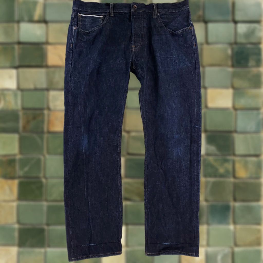 Gap VINTAGE Gap Selvedge Jeans Slim Fit Blue Button Fly Mens 39 x 30 Actual 30 Inseam Jeans Mens Blue Slim Fit Button Fly Gap 39 x 30 Actual Size US 39 - 1 Thumbnail