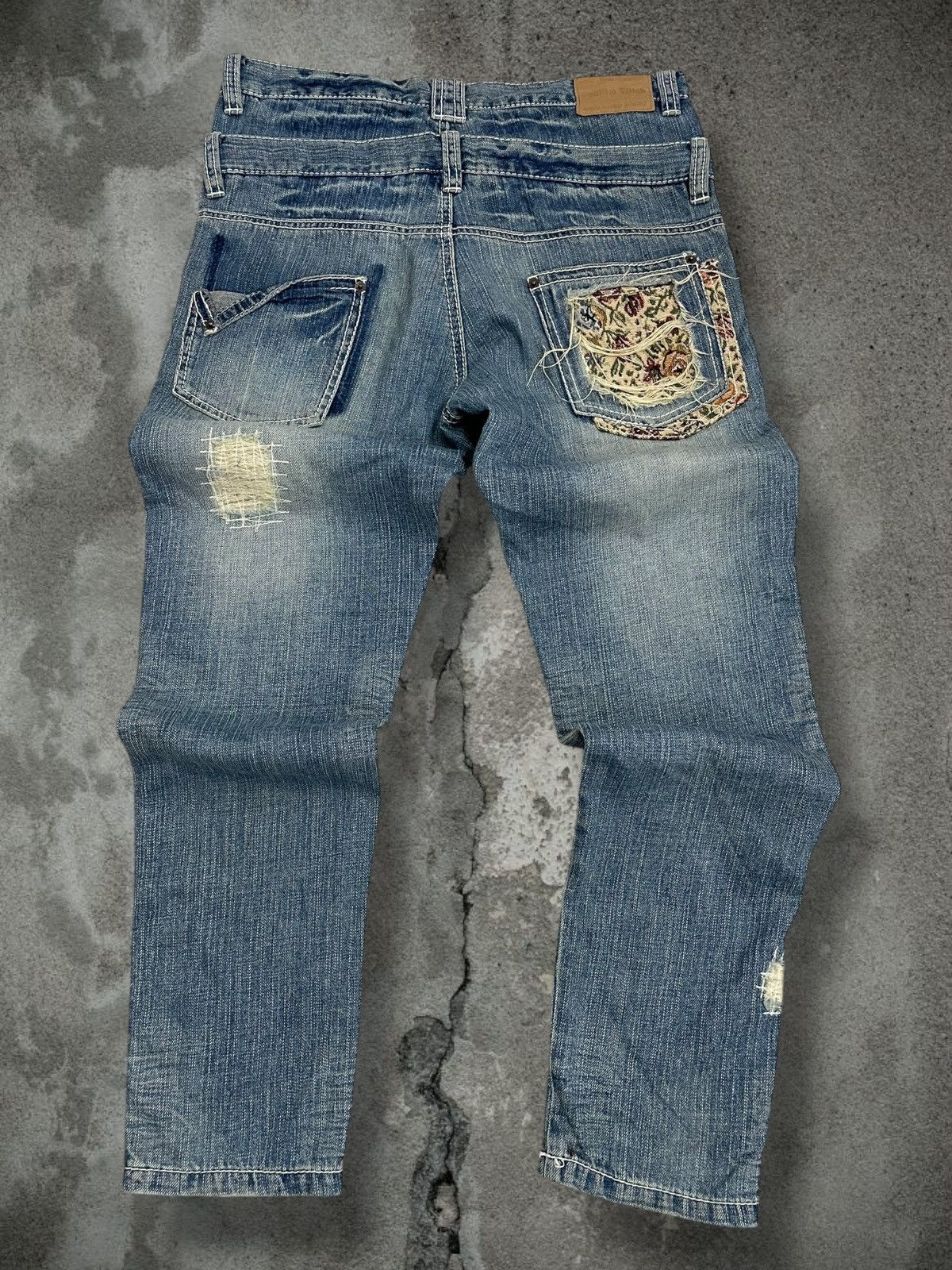 Hysteric Glamour Vintage Japan Drabito Stitch Double Waist Distressed Denim Size US 32 / EU 48 - 9 Thumbnail