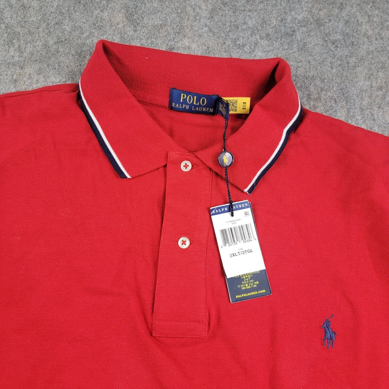 Polo Ralph Lauren Polo Ralph Lauren Tipped Collar Polo Shirt 2XLT Custom Slim Size US XXL / EU 58 / 5 - 6 Thumbnail
