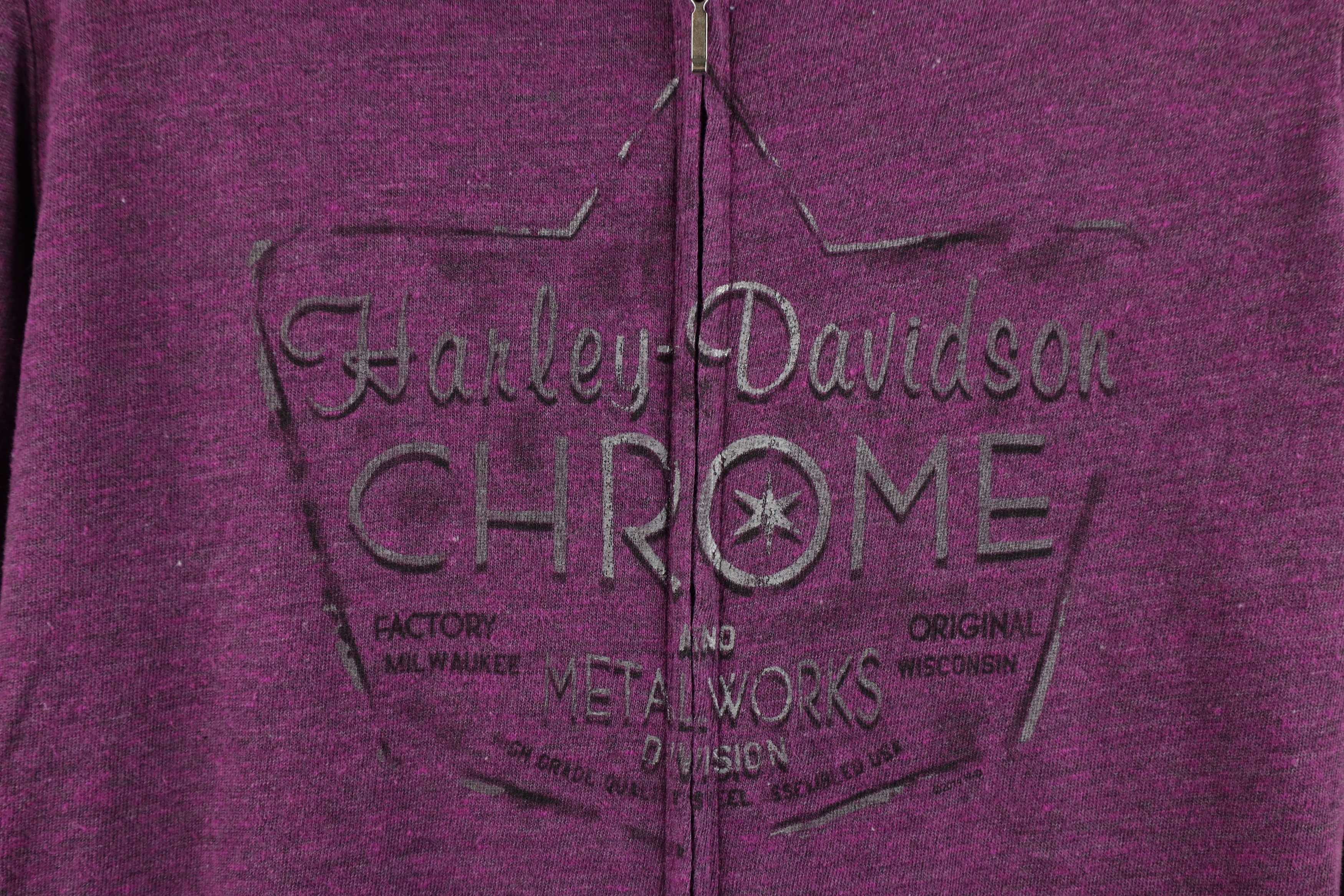 Harley Davidson × Vintage Vintage Y2K Harley Davidson Spell Chrome Jersey Knit Hoodie Size L / US 10 / IT 46 - 4 Thumbnail