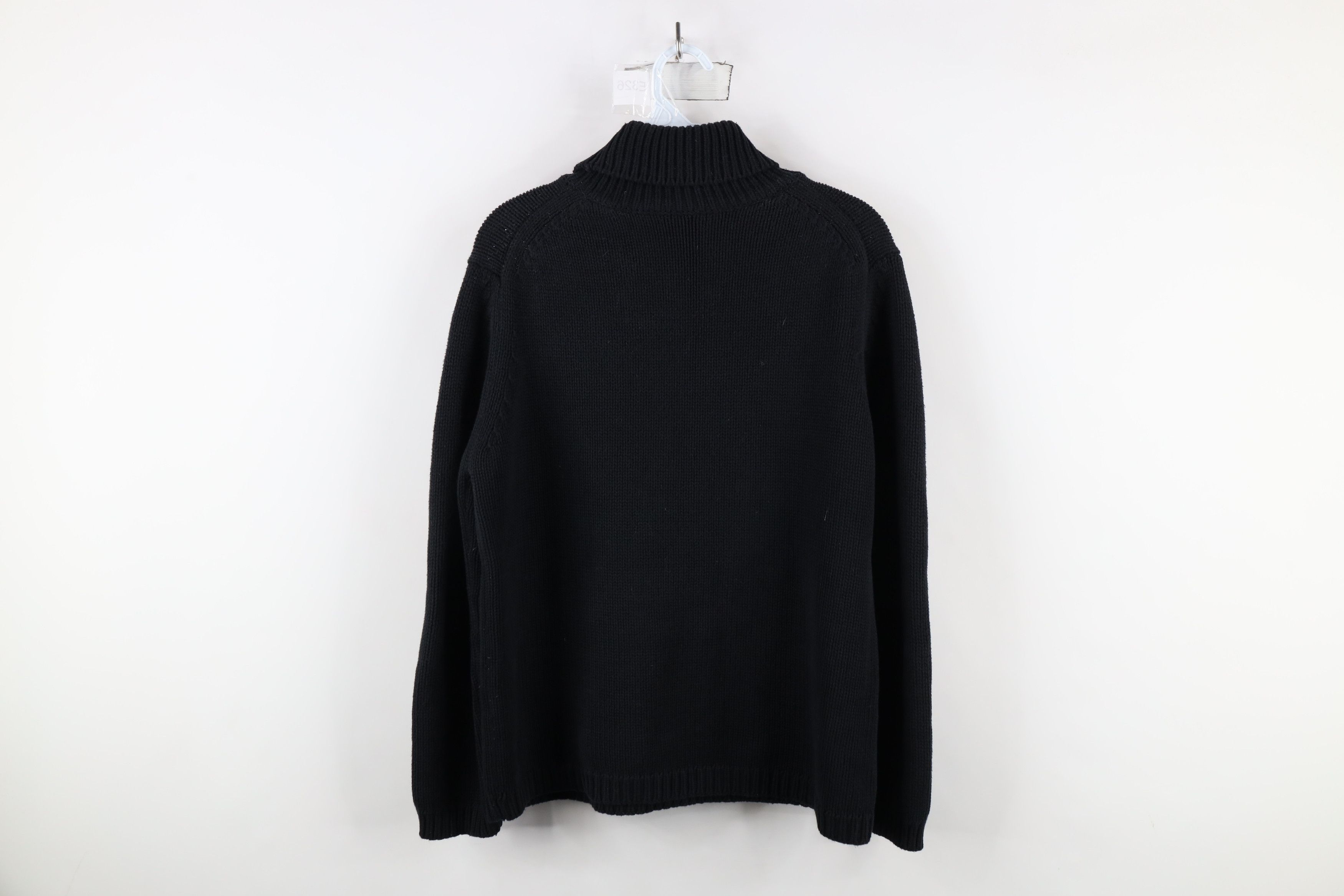Vintage Vintage 90s Streetwear Blank Cotton Knit Turtleneck Sweater Size L / US 10 / IT 46 - 9 Thumbnail