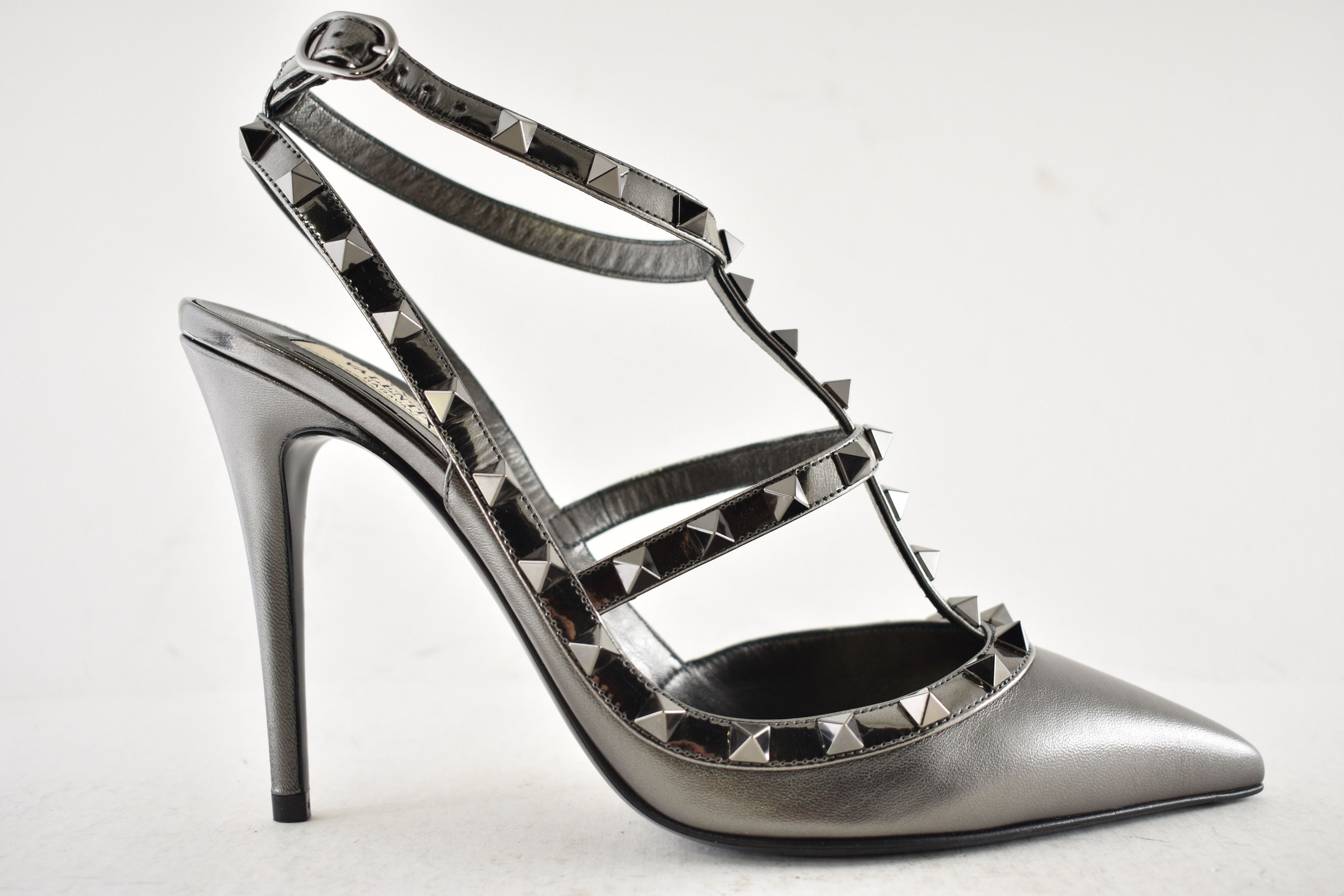 Valentino Rockstud 100mm Anthracite Grey Heel Pump 40