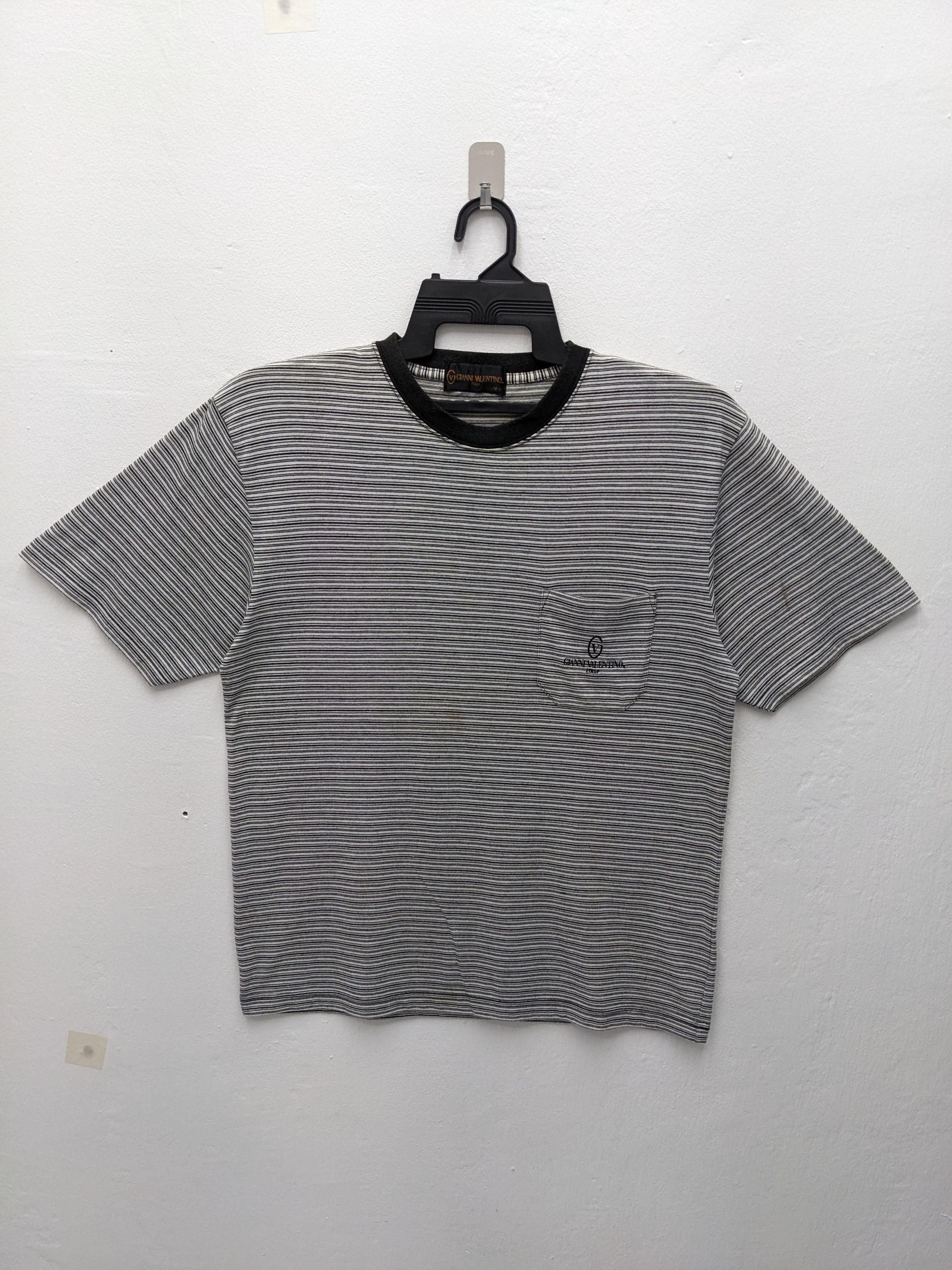 Gianni Valentino GIANNI VALENTINO SINGLE POCKET STRIPED TSHIRT Size US M / EU 48-50 / 2 - 2 Thumbnail