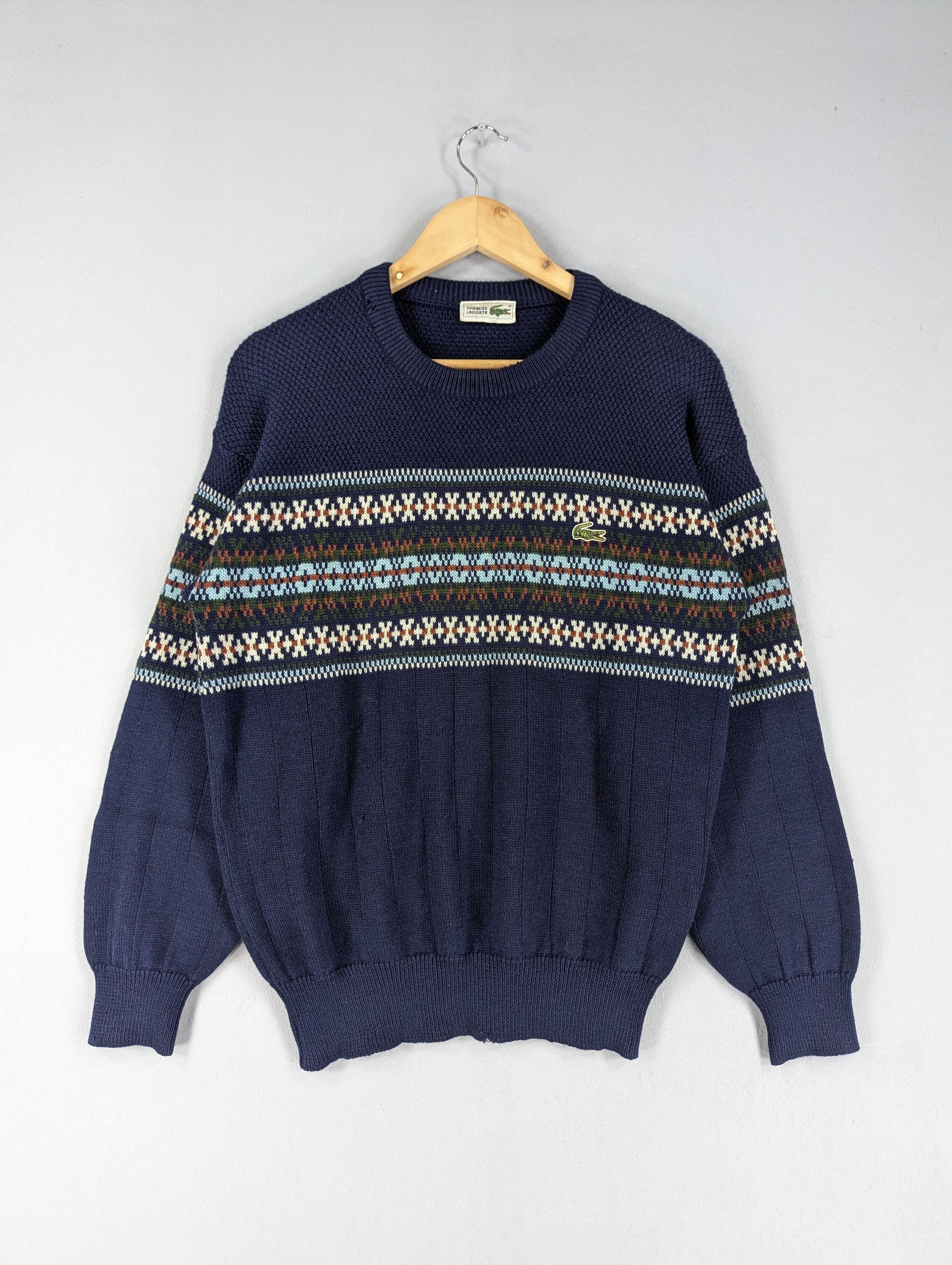 Lacoste Vintage Lacoste Patterned Knitted Jumper Crewneck Size US M / EU 48-50 / 2 - 1 Thumbnail