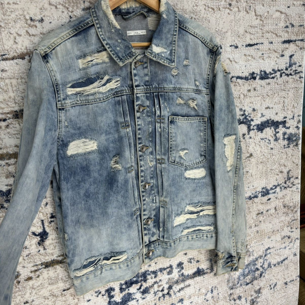 Japanese Brand × Zara Zara Distressed Denim Jean Jacket Type 1 rare design Size US XL / EU 56 / 4 - 8 Thumbnail