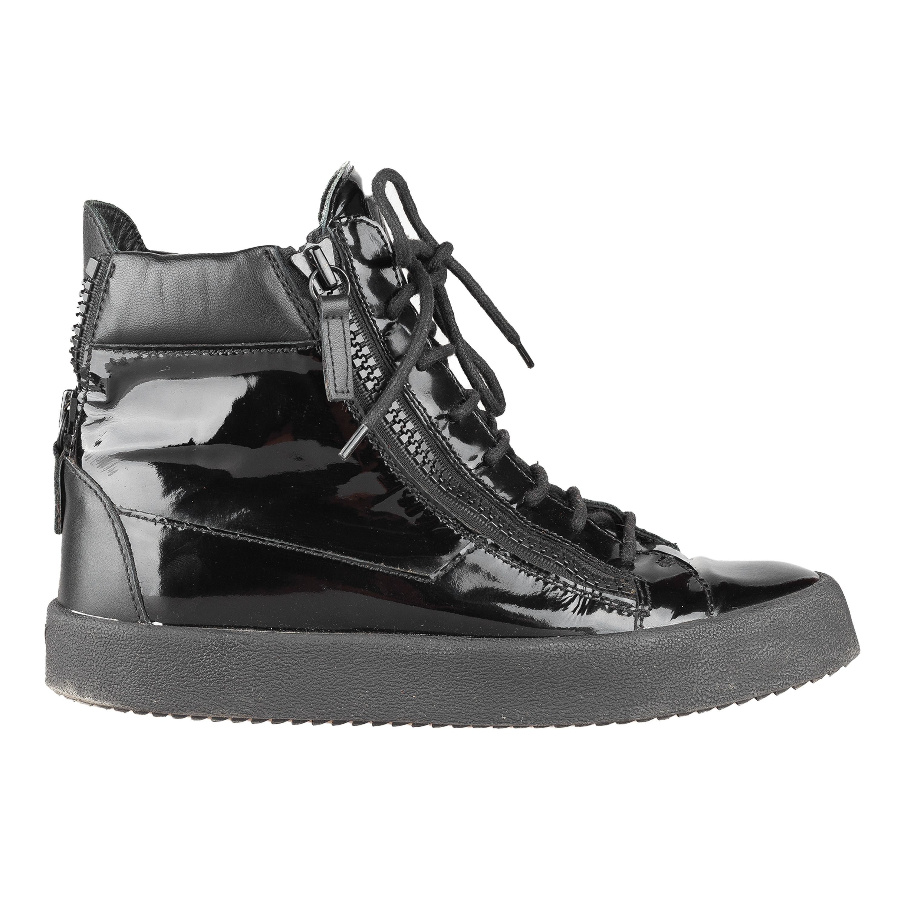 Giuseppe Zanotti Giuseppe Zanotti Black High-Top Sneakers (39 IT/ 40 EU) Size US 7 / EU 40 - 2 Thumbnail