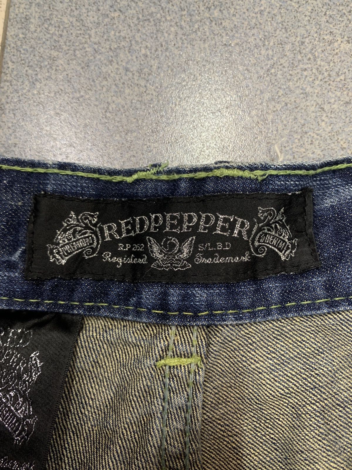 If Six Was Nine Y2K Red Pepper Denim Japan Wings Flared Jeans Size US 28 / EU 44 - 10 Thumbnail
