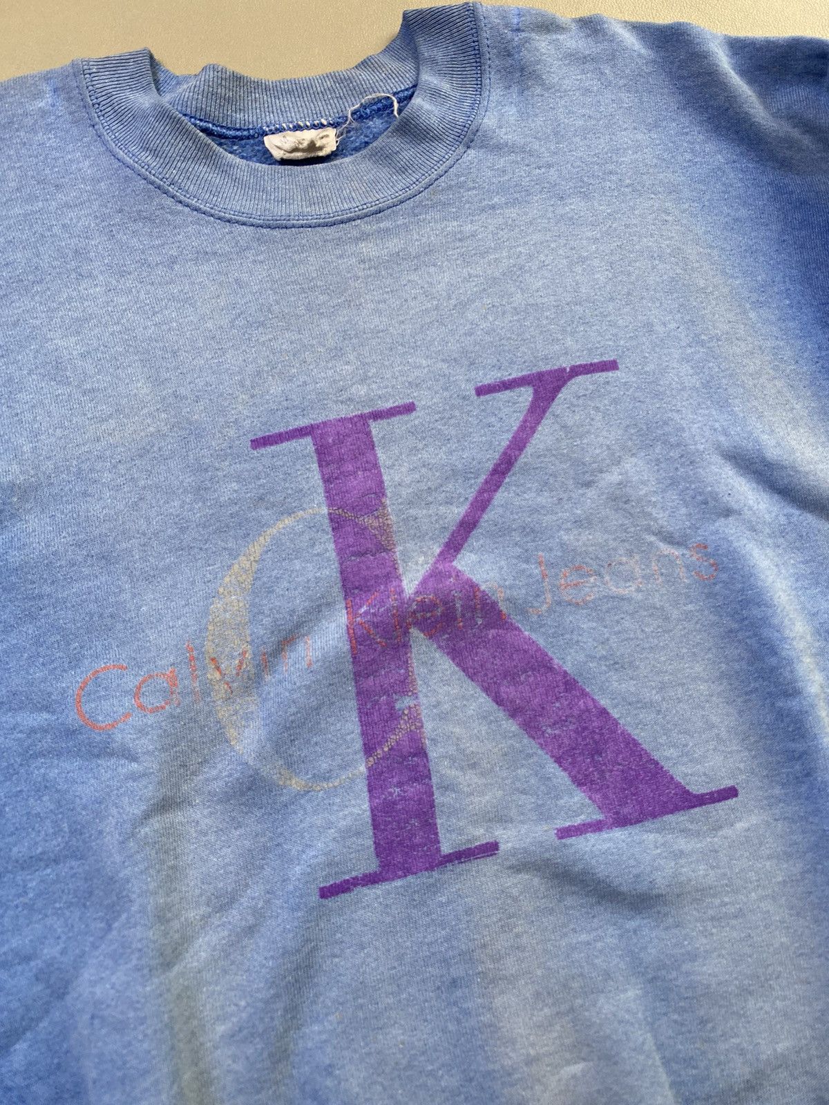 Calvin Klein × Designer 🔥Sun Faded Vintage Calvin Klein Jeans Sweatshirt Size US M / EU 48-50 / 2 - 3 Thumbnail
