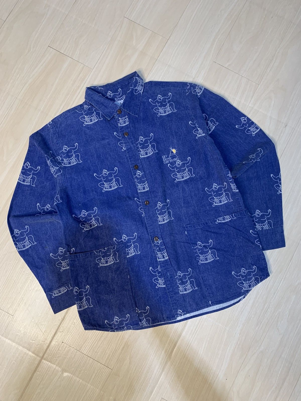 go slow caravan Go Slow Caravan Button Ups Denim Shirt Size US L / EU 52-54 / 3 - 3 Thumbnail