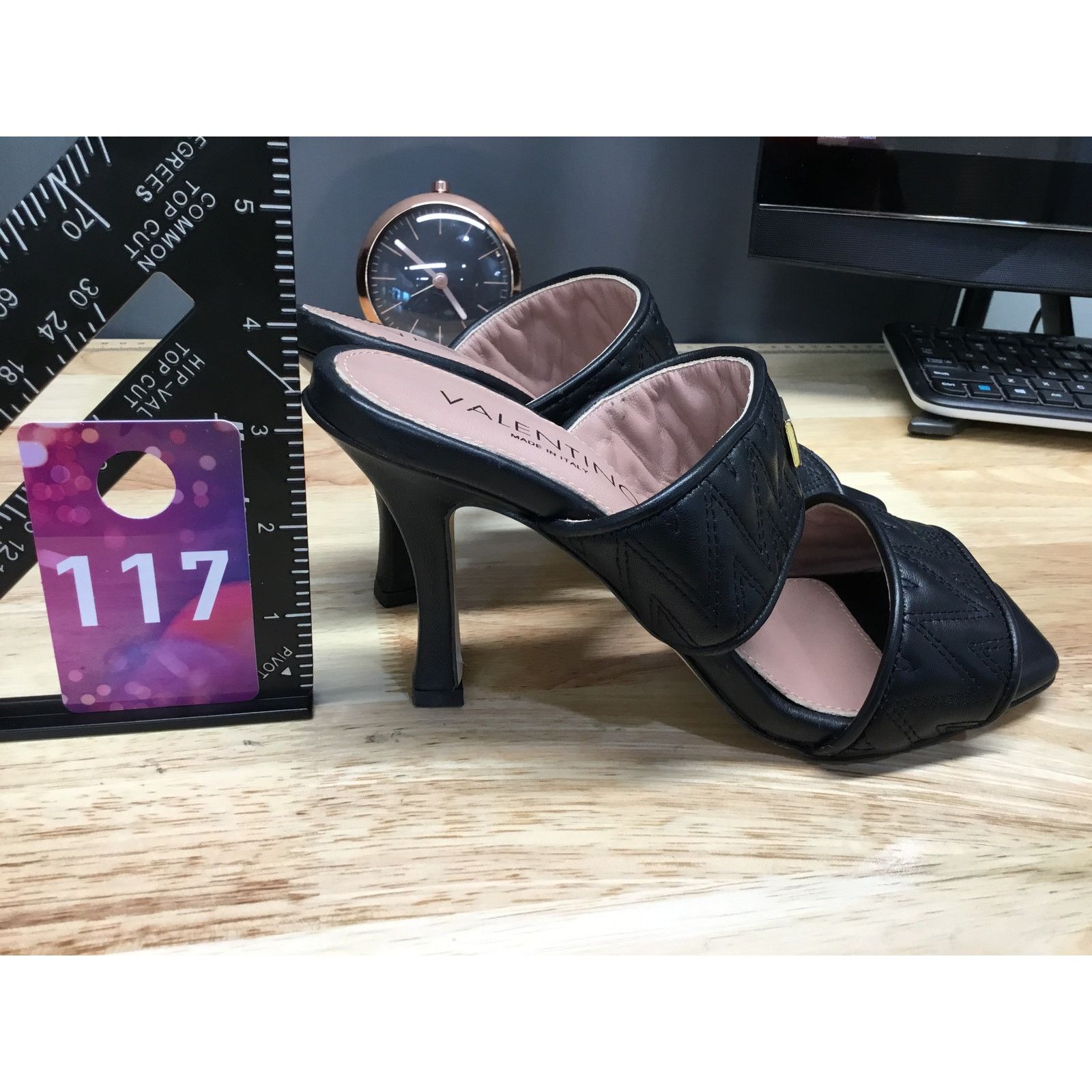 Valentino Valentino Sandals Women's US 8 Black Slip-On Stiletto Heel Size US 8 / IT 38 - 2 Thumbnail