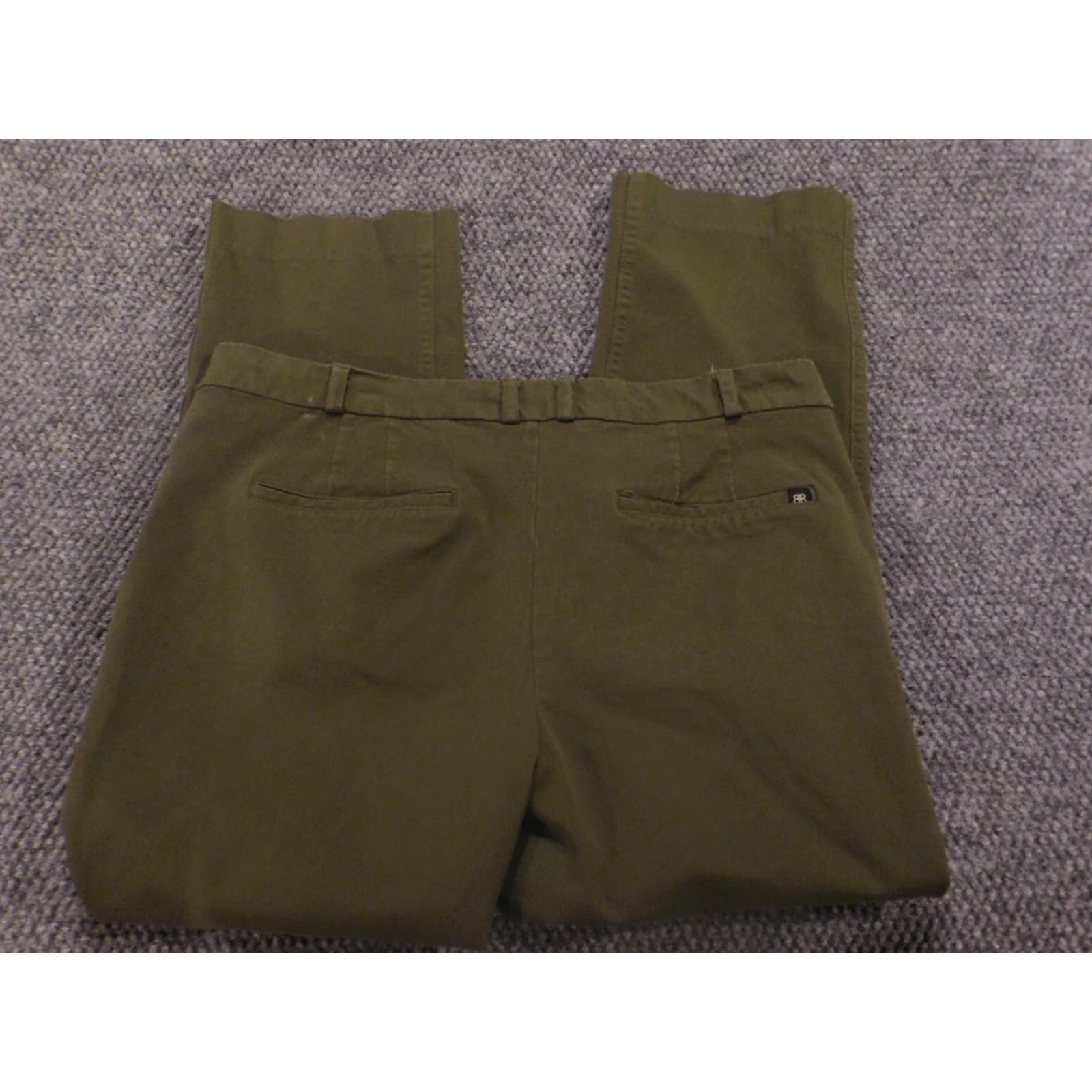 Banana Republic Banana Republic Womens Pants 10 Green Chino Dark Regular Straight Pockets Buttons 24 in Inseam Cotton Polyester Canvas Vintage No Size 32" / US 10 / IT 46 - 4 Thumbnail